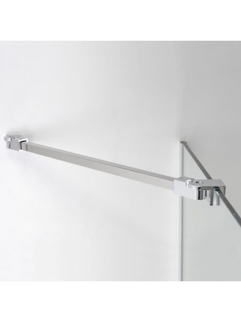 Stuxi Eco Walk-in zuhanyfal, 120x195 cm, 6 mm vastag vízlepergető biztonsági üveggel, 195 cm magas, helytakarékos sarok stabilizátorral