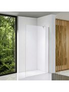 Stuxi Eco Walk-in zuhanyfal, 80x195 cm, 6 mm vastag vízlepergető biztonsági üveggel, 195 cm magas, helytakarékos sarok stabilizátorral