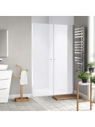 Stuxi Bari Big 200 cm széles kétszárnyú nyíló zuhanyajtó, 6 mm vízlepergető üveggel, króm profillal, 195 cm magas