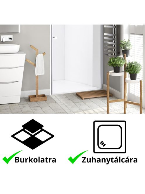 Stuxi Bari Big 200 cm széles kétszárnyú nyíló zuhanyajtó, 6 mm vízlepergető üveggel, króm profillal, 195 cm magas