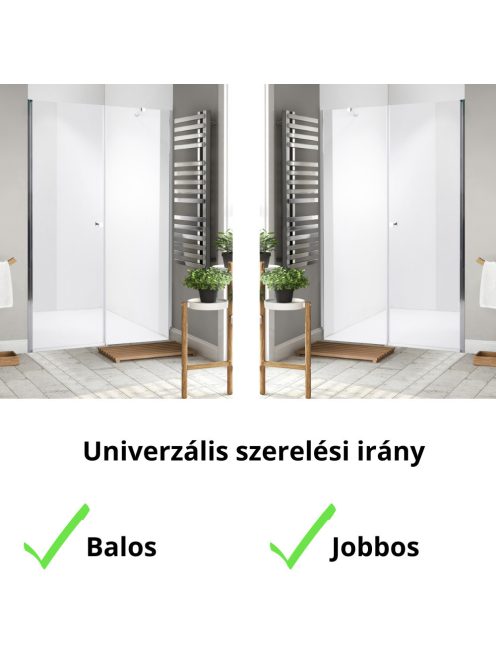 Stuxi Bari Fix 220 cm (100+120) széles nyíló zuhanyajtó fix fallal, 6 mm vízlepergető üveggel, króm profillal, 195 cm magas