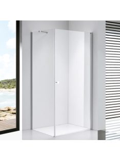   Stuxi Bari 100x80 aszimmetrikus nyílóajtós zuhanykabin 6 mm vízlepergető biztonsági üveggel, króm