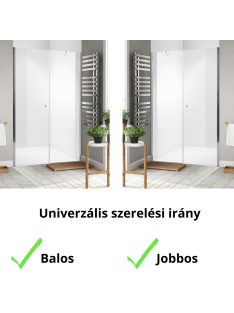   Stuxi Bari Fix 190 cm (100+90) széles nyíló zuhanyajtó fix fallal, 6 mm vízlepergető üveggel, króm profillal, 195 cm magas