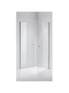 Stuxi Bari Duo 100x80 aszimmetrikus 2 nyíló ajtós zuhanykabin 6 mm vízlepergető biztonsági üveggel, króm