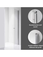 Stuxi Bari 100 cm széles egyszárnyú nyíló zuhanyajtó, 6 mm vízlepergető üveggel, króm profillal, 195 cm magas