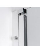 Stuxi Bari Big 150 cm széles aszimmetrikus kétszárnyú nyíló zuhanyajtó, 6 mm vízlepergető üveggel, króm profillal, 195 cm magas