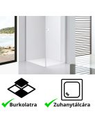 Stuxi Bari 70x90 aszimmetrikus nyílóajtós zuhanykabin 6 mm vízlepergető biztonsági üveggel, króm