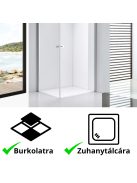 Stuxi Bari Duo 70x100 aszimmetrikus 2 nyíló ajtós zuhanykabin 6 mm vízlepergető biztonsági üveggel, króm