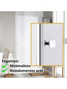 Stuxi Bari 70/80/90/100 cm széles egyszárnyú nyíló zuhanyajtó, 6 mm vízlepergető üveggel, króm profillal, 195 cm magas