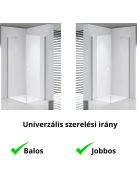 Stuxi Bari 80x100 aszimmetrikus nyílóajtós zuhanykabin 6 mm vízlepergető biztonsági üveggel, króm
