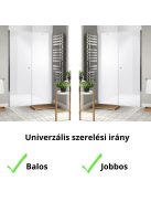 Stuxi Bari Fix 190 cm (80+110) széles nyíló zuhanyajtó fix fallal, 6 mm vízlepergető üveggel, króm profillal, 195 cm magas