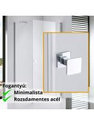 Stuxi Bari 90x80 aszimmetrikus nyílóajtós zuhanykabin 6 mm vízlepergető biztonsági üveggel, króm