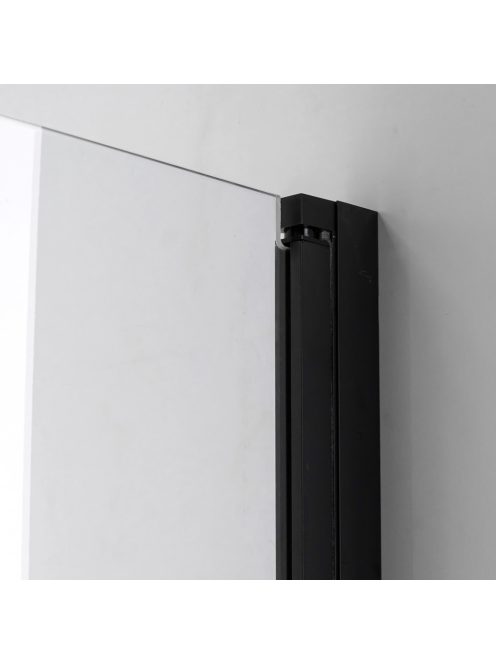Stuxi Bari Big Black 200 cm széles kétszárnyú nyíló zuhanyajtó, 6 mm vízlepergető üveggel, matt fekete profillal, 195 cm magas