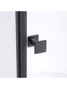 Stuxi Bari Black 100x100 cm szögletes nyílóajtós zuhanykabin, 6 mm vízlepergető üveggel, matt fekete elemekkel