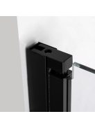 Stuxi Bari Fix Black 180 cm (100+80) széles nyíló zuhanyajtó fix fallal, 6 mm vízlepergető üveggel, matt fekete profillal, 195 cm magas