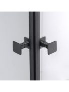 Stuxi Bari Duo Black 100x100 cm szögletes nyílóajtós zuhanykabin, 6 mm vízlepergető üveggel, matt fekete elemekkel