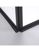Stuxi Bari Duo Black 100x100 cm szögletes nyílóajtós zuhanykabin, 6 mm vízlepergető üveggel, matt fekete elemekkel