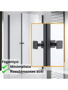 Stuxi Bari Duo Black 100x70 aszimmetrikus 2 nyíló ajtós zuhanykabin 6 mm vízlepergető biztonsági üveggel, matt fekete