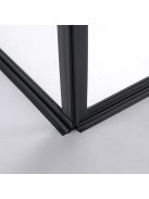 Stuxi Bari Duo Black 100x80 aszimmetrikus 2 nyíló ajtós zuhanykabin 6 mm vízlepergető biztonsági üveggel, matt fekete