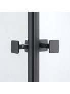 Stuxi Bari Duo Black 100x90 aszimmetrikus 2 nyíló ajtós zuhanykabin 6 mm vízlepergető biztonsági üveggel, matt fekete