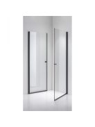 Stuxi Bari Duo Black 100x90 aszimmetrikus 2 nyíló ajtós zuhanykabin 6 mm vízlepergető biztonsági üveggel, matt fekete