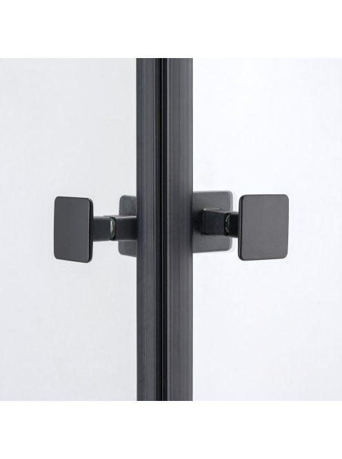 Stuxi Bari Duo Black 70x100 aszimmetrikus 2 nyíló ajtós zuhanykabin 6 mm vízlepergető biztonsági üveggel, matt fekete