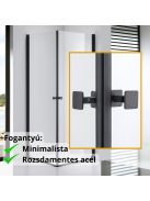 Stuxi Bari Duo Black 70x70 cm szögletes nyílóajtós zuhanykabin, 6 mm vízlepergető üveggel, matt fekete elemekkel