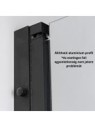 Stuxi Bari Black 70/80/90/100 cm széles egyszárnyú nyíló zuhanyajtó, 6 mm vízlepergető üveggel, matt fekete profillal, 195 cm magas