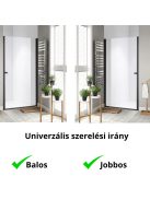 Stuxi Bari Black 70/80/90/100 cm széles egyszárnyú nyíló zuhanyajtó, 6 mm vízlepergető üveggel, matt fekete profillal, 195 cm magas
