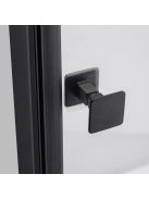 Stuxi Bari Black 70/80/90/100 cm széles egyszárnyú nyíló zuhanyajtó, 6 mm vízlepergető üveggel, matt fekete profillal, 195 cm magas