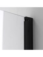 Stuxi Bari Big Black 160 cm széles kétszárnyú nyíló zuhanyajtó (80+80 cm), 6 mm vízlepergető üveggel, matt fekete profillal, 195 cm magas