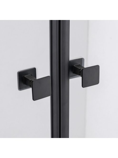 Stuxi Bari Big Black 160 cm széles kétszárnyú nyíló zuhanyajtó (80+80 cm), 6 mm vízlepergető üveggel, matt fekete profillal, 195 cm magas