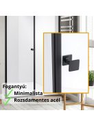 Stuxi Bari Fix Black 180 cm (80+100) széles nyíló zuhanyajtó fix fallal, 6 mm vízlepergető üveggel, matt fekete profillal, 195 cm magas