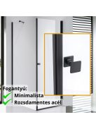 Stuxi Bari Black 80x120 aszimmetrikus nyílóajtós zuhanykabin 6 mm vízlepergető biztonsági üveggel, matt fekete