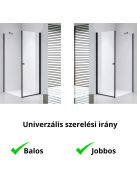 Stuxi Bari Black 80x120 aszimmetrikus nyílóajtós zuhanykabin 6 mm vízlepergető biztonsági üveggel, matt fekete