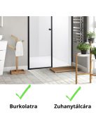 Stuxi Bari Fix Black 150 cm (80+70) széles nyíló zuhanyajtó fix fallal, 6 mm vízlepergető üveggel, matt fekete profillal, 195 cm magas