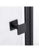 Stuxi Bari Fix Black 150 cm (80+70) széles nyíló zuhanyajtó fix fallal, 6 mm vízlepergető üveggel, matt fekete profillal, 195 cm magas