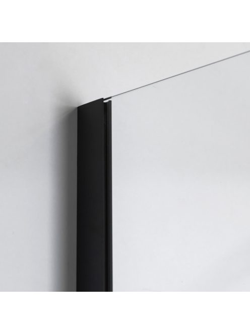 Stuxi Bari Black 80x70 aszimmetrikus nyílóajtós zuhanykabin 6 mm vízlepergető biztonsági üveggel, matt fekete