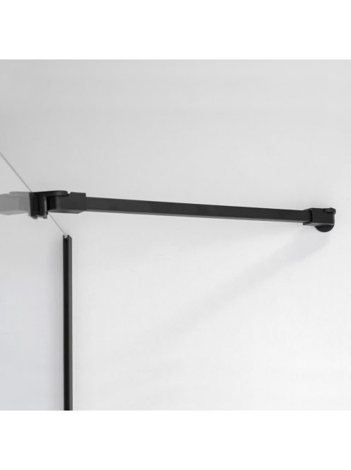 Stuxi Bari Black 80x70 aszimmetrikus nyílóajtós zuhanykabin 6 mm vízlepergető biztonsági üveggel, matt fekete