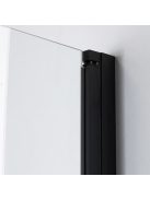 Stuxi Bari Black 80x90 aszimmetrikus nyílóajtós zuhanykabin 6 mm vízlepergető biztonsági üveggel, matt fekete