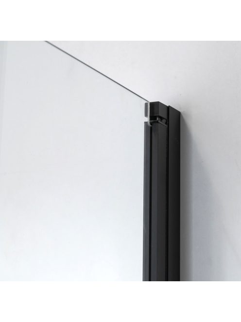 Stuxi Bari Duo Black 80x100 aszimmetrikus 2 nyíló ajtós zuhanykabin 6 mm vízlepergető biztonsági üveggel, matt fekete