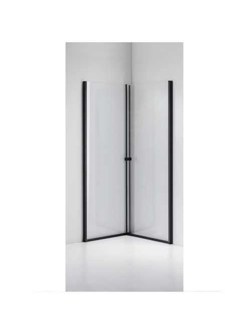 Stuxi Bari Duo Black 80x80 cm szögletes nyílóajtós zuhanykabin, 6 mm vízlepergető üveggel, matt fekete elemekkel