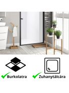 Stuxi Bari Black 80 cm széles egyszárnyú nyíló zuhanyajtó, 6 mm vízlepergető üveggel, matt fekete profillal, 195 cm magas