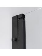 Stuxi Bari Big Black 180 cm széles kétszárnyú nyíló zuhanyajtó (90+90 cm), 6 mm vízlepergető üveggel, matt fekete profillal, 195 cm magas