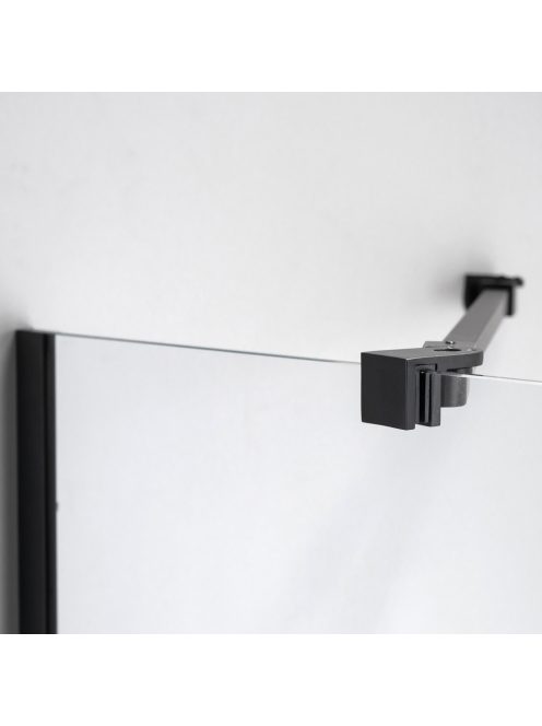 Stuxi Bari Black 90x110 aszimmetrikus nyílóajtós zuhanykabin 6 mm vízlepergető biztonsági üveggel, matt fekete