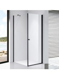   Stuxi Bari Black 90x120 aszimmetrikus nyílóajtós zuhanykabin 6 mm vízlepergető biztonsági üveggel, matt fekete