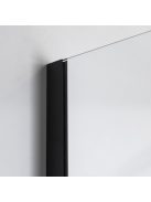 Stuxi Bari Black 90x80 aszimmetrikus nyílóajtós zuhanykabin 6 mm vízlepergető biztonsági üveggel, matt fekete
