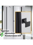 Stuxi Bari Black 90x90 cm szögletes nyílóajtós zuhanykabin, 6 mm vízlepergető üveggel, matt fekete elemekkel