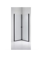 Stuxi Bari Duo Black 90x90 cm szögletes nyílóajtós zuhanykabin, 6 mm vízlepergető üveggel, matt fekete elemekkel