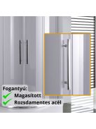 Stuxi Nizza 80x80 cm íves két tolóajtós zuhanykabin 6 mm vízlepergető biztonsági üveggel, króm elemekkel, 190 cm magas, zuhanytálcával és szifonnal